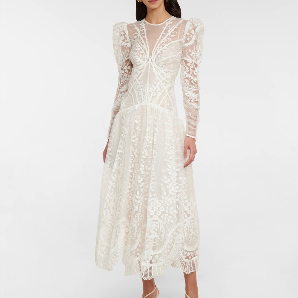 Zimmermann Prima Embroidered Midi Dress NWT